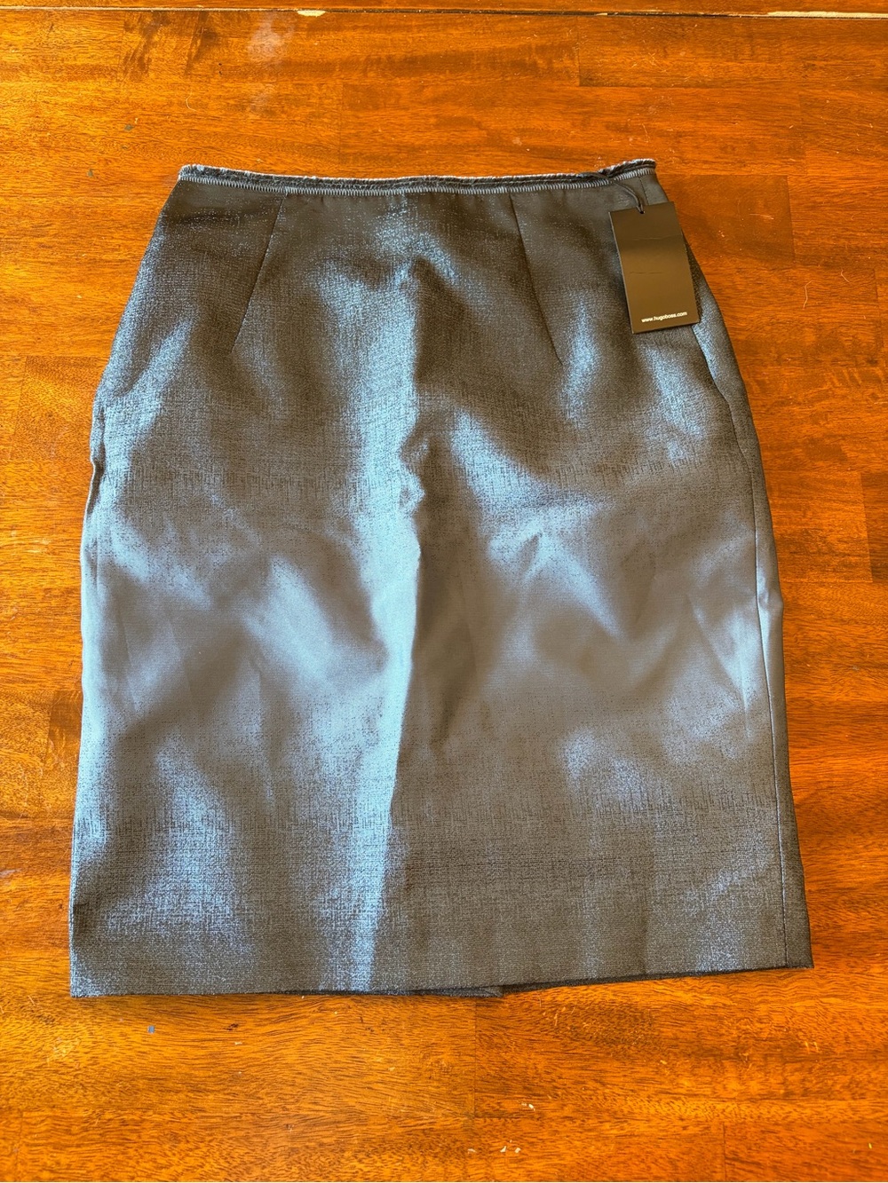 BOSS Hugo Boss Verlana Metallic Pencil Skirt NWT Raw Hem Sz 4 $250